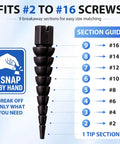 45 Piece Wood Anchor Repair Kit for Stripped Screw Holes Black Finish with Top Threaded Design for Tight Grip on Loose Hinges Cabinets Drawers Shelves and Furniture Includes Extra Pieces for Future DIY Fixes Pro Grade Confidence, 9-section size guide
