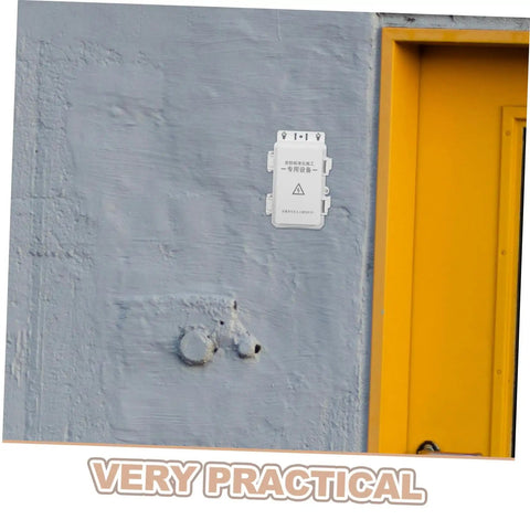 Ultimate Outdoor Waterproof Electrical Junction Box For Surveillance And Electronic Gear Durable Plastic Enclosure mounted on a gray wall.