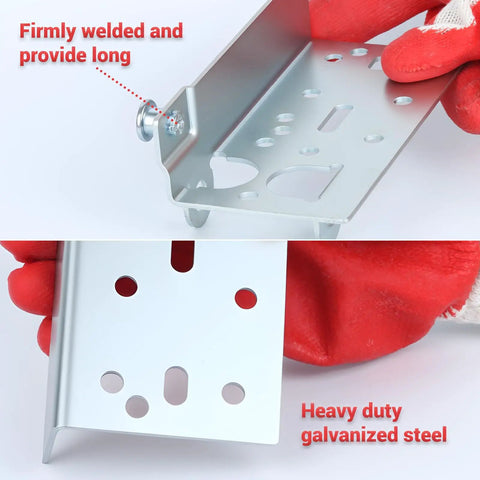 Close-up of Heavy Duty Garage Door Bottom Roller Bracket with 7/16 Inch Diameter Roller Stem showing galvanized steel material