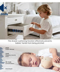 Child using Heavy Duty Black Soft Close Drawer Slides One Pair 12 Inch Cabinet Runners in a bedroom setting.