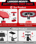 Comparison of Cabinet Jacks: Heavy-duty steel foot pads vs. plastic pads; includes safety sleeve. Cabinet Jacks And Heavy Duty Third Hand Tool, Adjustable Support Pole Extends From 23.6 To 45.3 Inches, Multi Use For Cabinet Installations, Drywall, Crown Molding, Range Hood And Other Woodworking Projects.