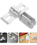Four Sets Silver Alloy Heavy Duty Shower Door Hinges With Dual Opening For 812mm Frameless Tempered Glass Showers, close-up view