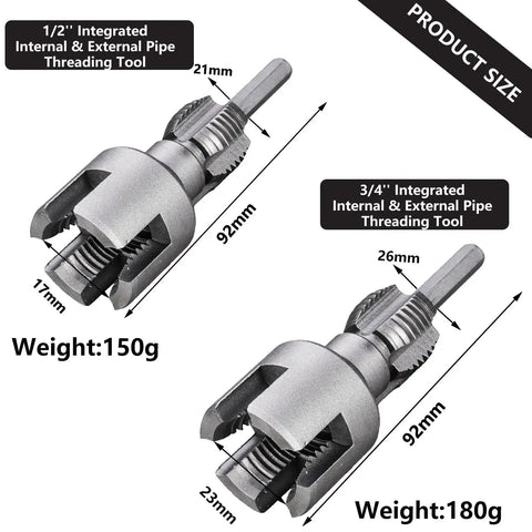 Do It All Pipe Threading Kit With Internal And External Dies For One Half Inch And Three Quarter Inch PVC Pipes, drill compatible view