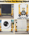 Two-Piece Manual Furniture Handling Equipment Set, Aluminum Heavy Duty Cart With 1320 Lb Load Capacity, shown moving appliances