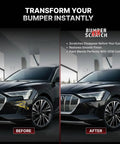Image showing before and after use of All In One Car Bumper Scratch Remover Kit That Fixes Paint Transfer Scuffs And Light Scratches