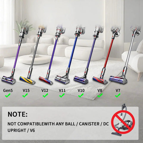 Replacement Attachment Kit For V15 V15s V12 V11 V10 V9 V8 V7 Gen5 Cordless Vacuum Cleaners display with compatibility chart