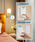 Wireless Remote Light Switch Kit With Expandable Wall Modules No Wiring Required No WiFi Needed 100 Ft RF Range with fixed and portable modes.