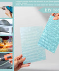 Hands holding Pearlescent Cast Acrylic Sheets 1/8 Inch Thick In Aqua With Ocean Ripple Pattern For DIY Crafts And Home Decor 12x8 Inch