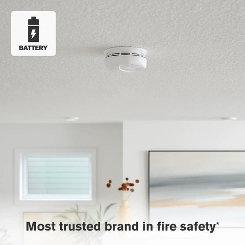 Ceiling-mounted 2 In 1 Smoke And Carbon Monoxide Detector With Z Wave For Ring Alarm Base Station Battery Powered White