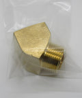 Brass 45 Degree Street Elbow Three Quarter Inch Male To Three Quarter Inch Female NPT Plumbing Fitting sealed in packaging