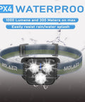 Rechargeable Dual Pack Headlamp With 1000 Lumen Bright White And Red LED 12 Modes Motion Sensor Waterproof Headlamp