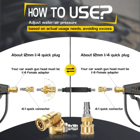 Foinwer 24in radiator cleaning wand set with brass quick-connect adapters for pressure washers