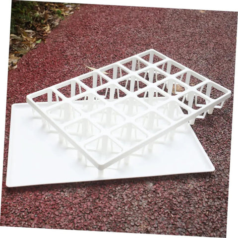 3 Piece Nursery Pot Brackets For Planting Trays Square Hole Growing Racks For Germination And Sprouting Ideal For Veggies And Flowers In Greenhouses For Home Gardeners