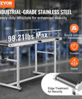 Image of Industrial Grade Stainless Steel Motorized Belt Conveyor, showcasing heavy-duty structure, double guardrail, and PVC anti-static belt.