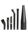 6-Piece Micro-Cleaning Wet Dry Vac Attachment Kit For 1-1/4 Inch Hoses, showing industrial-grade tools for detailed cleaning
