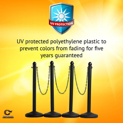Smooth Operator Black Plastic Chain Barrier For Crowd Control And Steady Line Management Easy Roll Security Divider Two Inch Links Fifty Feet Long For Large Crowds with UV protection features.