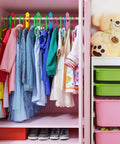 Closet with 64 Pieces Colorful Hanging Closet Size Dividers in 8 Colors for Clothing Racks and organized kids' clothes