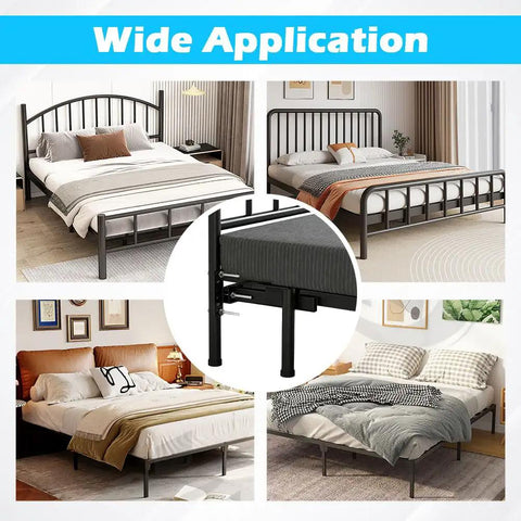 Wide application of 2 Pack Heavy Duty Adjustable Headboard Brackets For Metal Bed Frame With Universal Footboard Extension Kit.