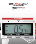 Rechargeable 8 Inch Digital Caliper With Stainless Steel Vernier Micrometer, Large LCD Display, Type C Charging, close-up view