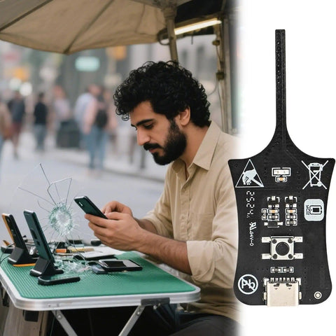 Man using Two Pack Inductance And Coil Tester For Motherboards And Mobile Phones Ready For Quick Fault Detection And Precise Measurements