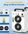 No Drama 6L Heavy Duty Water Chiller For CO2 Laser Cutters And Engraving Machines showing dual cooling fans and handles.