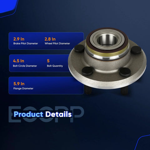 Front Wheel Hub Bearing Assembly 5 Lug With ABS For Dodge Challenger And Chrysler 300 RWD Fits 2005 To 2010 Chrysler 300 2011 RWD