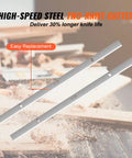 High-speed steel two-knife cutter for Heavy Duty Benchtop Wood Planer With A 13 Inch Worktable And 15 Amp Motor, designed for easy replacement.