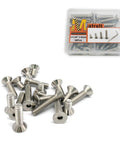 18 Piece 1/4-20 Countersunk Head Socket Cap Screws Set With Allen Keys In 304 Stainless Steel Four Lengths