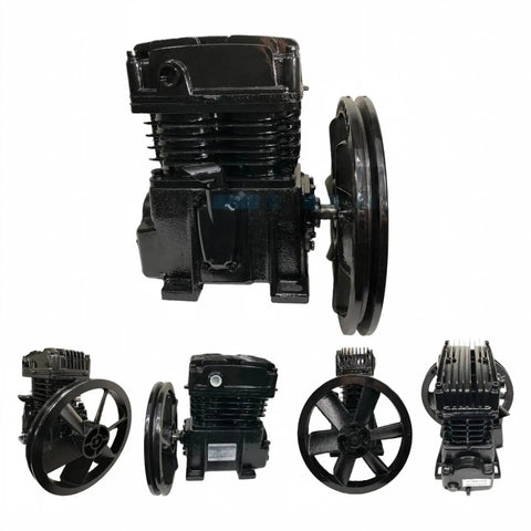 Heavy Duty Single Stage Cast Iron Air Compressor Pump For 2HP To 5HP Engines. Includes Free Filter And Flywheel. Max Pressure 140 PSI With Robust Metal Housing For Reliable Power