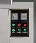 Industrial Ultrasonic Parts Washer UC81B Heavy Duty Workhorse Built For 81 Gallon Tank With 28KHz Power, 40 Transducers, SS304 Build, 10kW Heater, 208 240V Three Phase For Deep Cleaning Metal And Precision Parts. Control panel with temperature and ultrasonic timer displays