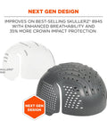 Front view of Universal Bump Cap Insert With Extra Venting For Baseball Hats Lightweight Head Protection 2 Pack Charcoal