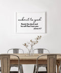 Bible Verse Wall Decals Set With Inspirational Quotes Peel And Stick Religious Scripture Stickers displayed on dining room wall