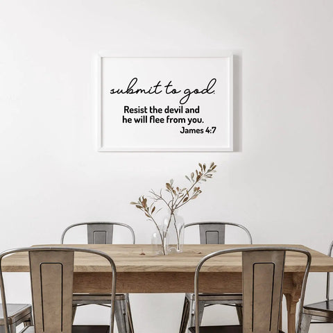 Bible Verse Wall Decals Set With Inspirational Quotes Peel And Stick Religious Scripture Stickers displayed on dining room wall