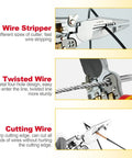 All In One Wire Stripper And Voltage Tester Pliers showing wire stripper, twisted wire, and cutting wire features