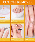 Steps using the Nail Soaking Bowl Kit for At Home Manicure with Acetone Proof Hand Bowl Gel Polish and Dip Powder Remover