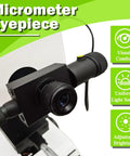 Close-up of micrometer eyepiece on Heavy Duty Automatic Turret Digital Vickers Hardness Tester with Precision Touchscreen Display.