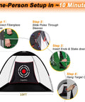 Assembly steps for Portable Golf Hitting Net 10x7ft With Durable Fiberglass Frame And Silent Target For Indoor Outdoor Backyard Driving Range Training Set For Golf Lovers