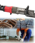 Heavy Duty Electric Rebar Bender And Hydraulic Angle Steel Cutter Machine 1100W Pure Copper Motor with rebar on construction site.