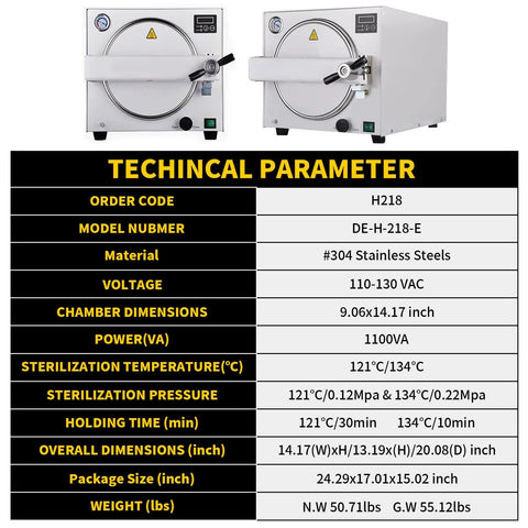 Two stainless steel lab autoclave sterilizers with circular front doors and digital control panels.