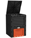 Backyard Garden Compost Bin 80 Gallon Large Capacity Outdoor Composter With Dope Aeration System And Easy Assembly In Orange For Fast Fertile Soil From Food Waste