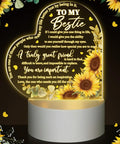 Heart-shaped Acrylic Night Light Gift For Friends For Her Birthday Party Bestie BFF Sister Flower Lamp With Warm Colors LED Base