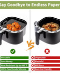 2 Pack 9 Inch Square Silicone Air Fryer Liners For 6 Qt To 9 Qt Reusable Large Air Fryer Insert Nonstick Basket Cover Easy Cleanup