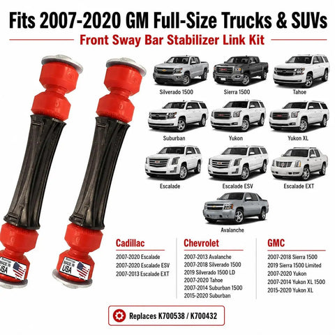 Front Sway Bar Stabilizer Link Kit For Silverado Escalade Tahoe Sierra Yukon Suburban 2007 To 2020 with GM trucks