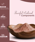 Wooden bowl containing organic Aritha Soap Nut Powder for silky hair, highlighting powerful natural components and nutrients.
