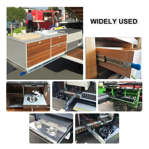 Real Deal Heavy Duty Full Extension Side Mount Drawer Slides One Pair Locking 53Mm Ball Bearing Telescopic for cabinet use.