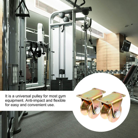 Heavy Duty V Type Gate Pulley Block With Steel Groove Track Wheel Two Pack Sliding Door Roller Set in gym setting