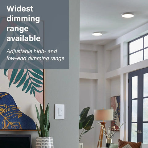 150W LED Dimmer Switch For Dimmable Lights, Single Pole And 3-Way Ready, Wall Plate in Modern Living Room