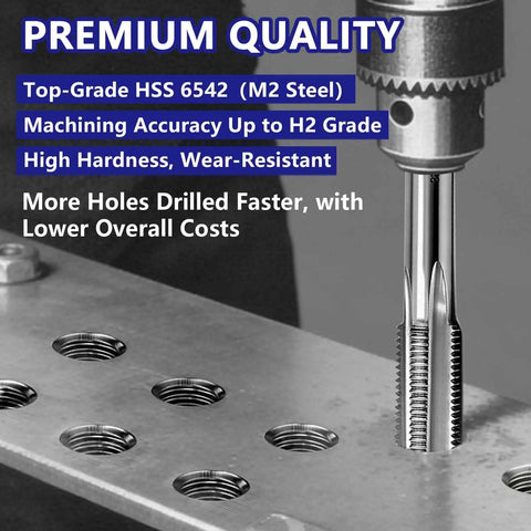 Pro Grade M14x1.5 Thread Tap HSS 6542 Right Hand Metalworking Tap drilling accurate holes in metal sheet