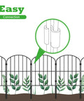 Arched Decorative Garden Fence Panels 10 Pack, 10ft Long By 24in High, Rustproof Metal Wire Border For Dogs And Pets, with interlocking design