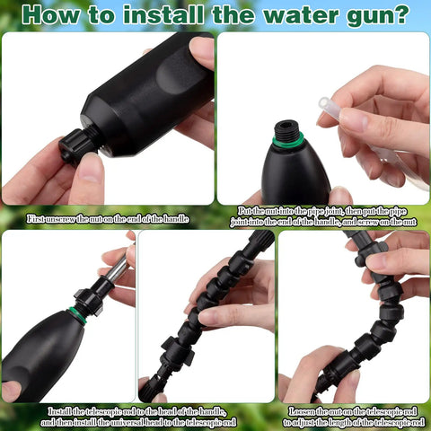 Assembly steps for Two Pack Cordless Plant Sprayer Wand Set Rechargeable Battery Powered Garden Sprayer With Adjustable Nozzle